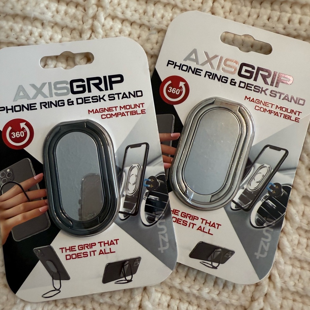 Bundle of 2 AXISGRIP phone ring and desk stand